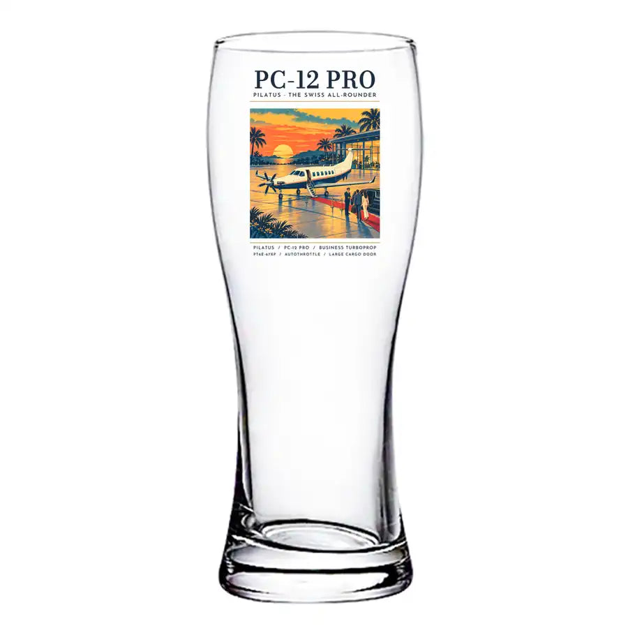 Pilatus PC-12 PRO - Poster - Pilsner Beer Glass