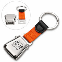 Thumbnail for Pilatus PC-12 PRO - Seat Belt Key Chain - Tag - Orange