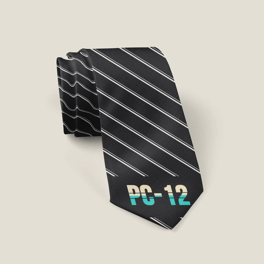 Pilatus PC-12 PRO - Stripe - Tie - Black