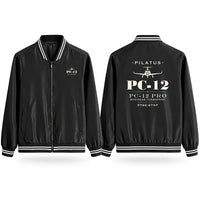 Thumbnail for Pilatus PC-12 PRO Stylish Jackets - Baseball Collar - Heritage - Black