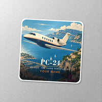 Thumbnail for Pilatus PC-24 - 3D + Name - Square Sticker - Close-up