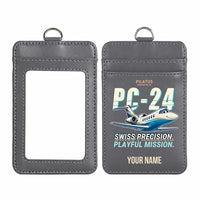 Thumbnail for Pilatus PC-24 - Cartoon - ID Card Holder - Gray + Name