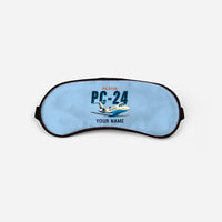 Thumbnail for Pilatus PC-24 - Cartoon + Name - Sleep Mask - Light Blue