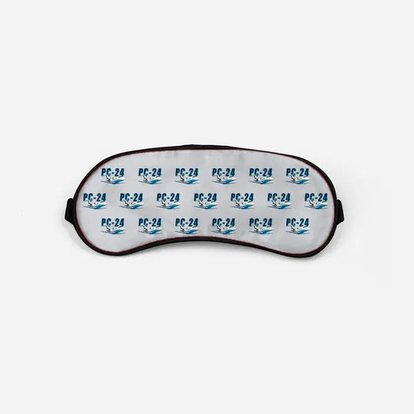 Pilatus PC-24 - Cartoon Pattern - Sleep Mask - Light Gray