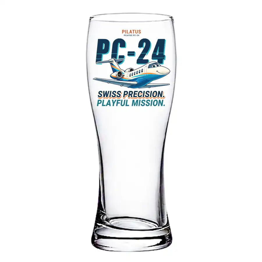 Pilatus PC-24 - Cartoon - Pilsner Beer Glass