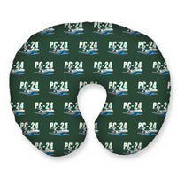 Thumbnail for Pilatus PC-24 - Cartoon Seamless - Travel Pillow - Alpine Green