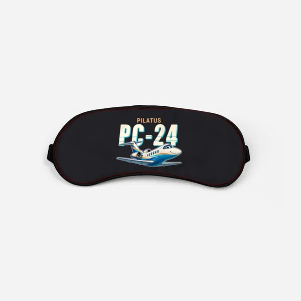 Pilatus PC-24 - Cartoon - Sleep Mask - Black