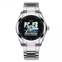 Thumbnail for Pilatus PC-24 - Cartoon - Stainless Steel Band - For Men