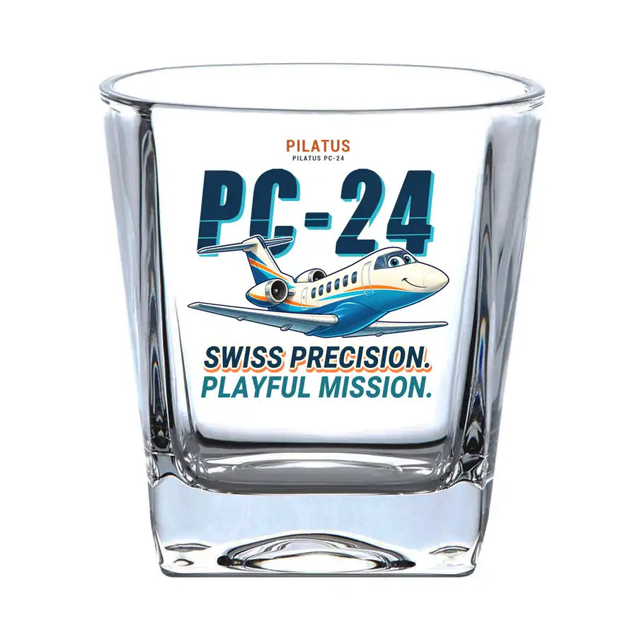 Pilatus PC-24 - Cartoon - Whiskey Glass
