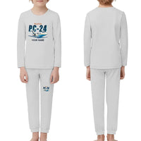 Thumbnail for Pilatus PC-24 - Children Pajamas - Cartoon Chest + Name - Light Gray
