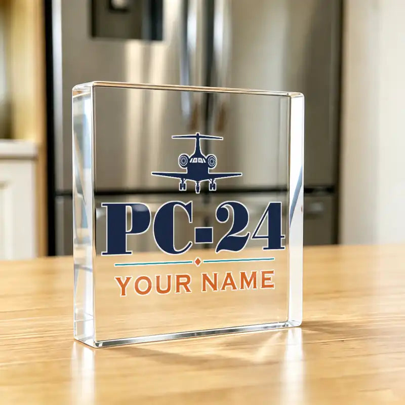 Pilatus PC-24 - Crystal Ornament - Heritage + Name - Kitchen