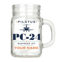 Thumbnail for Pilatus PC-24 - Heritage + Name - Cocktail Glass (Mason Jar)
