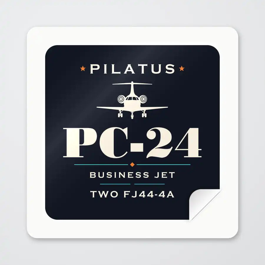 Pilatus PC-24 - Heritage - Square Sticker - Peel