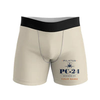 Thumbnail for Pilatus PC-24 - Men Boxers - Heritage + Name - Beige
