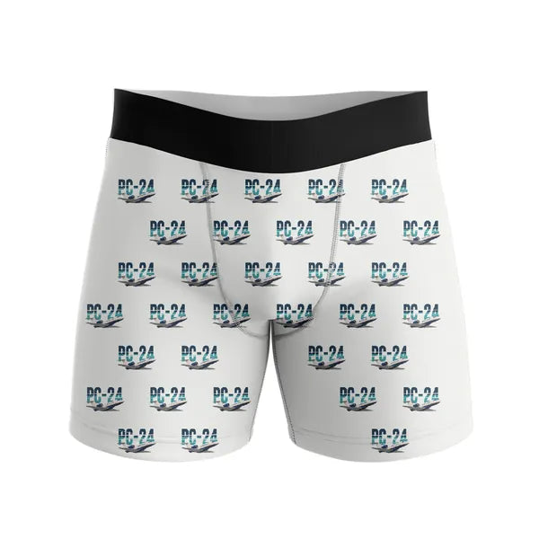 Pilatus PC-24 - Men Boxers - Original Pattern - White