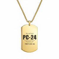 Thumbnail for Pilatus PC-24 - Necklace - Tag - Gold