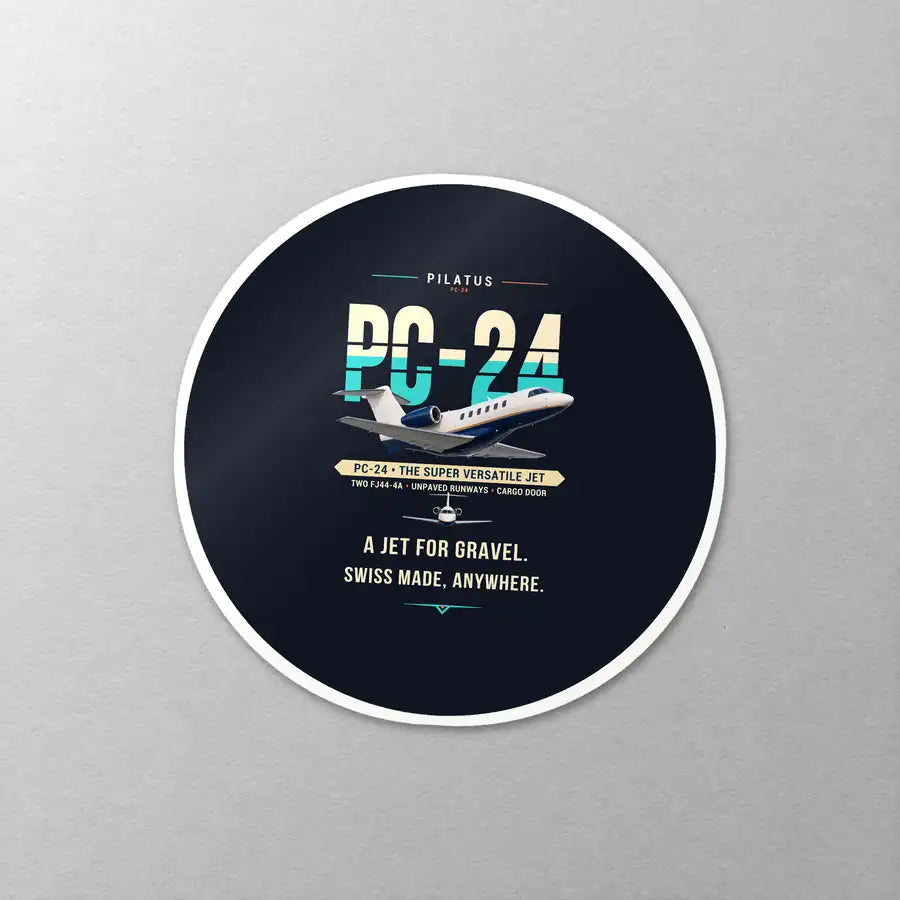 Pilatus PC-24 - Original - Circle Sticker - Close-up