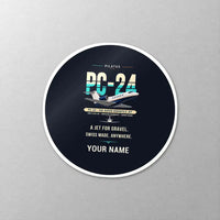 Thumbnail for Pilatus PC-24 - Original + Name - Circle Sticker - Close-up