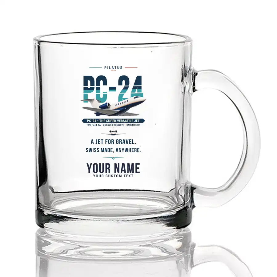 Pilatus PC-24 - Original + Name - Coffee & Tea Glass