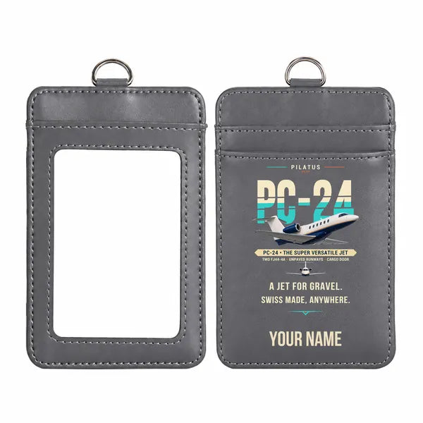 Pilatus PC-24 - Original - ID Card Holder - Gray + Name