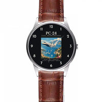Thumbnail for Pilatus PC-24 - Poster - Leather Strap - Striped Brown Leather Strap