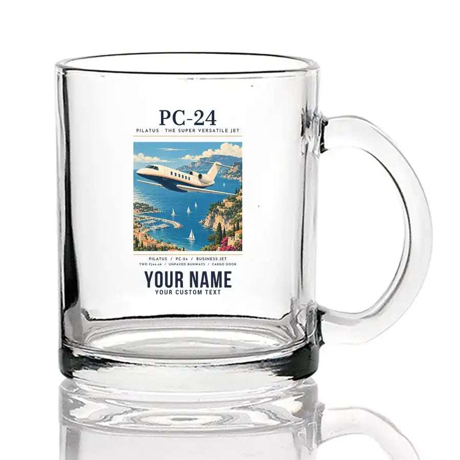 Pilatus PC-24 - Poster + Name - Coffee & Tea Glass