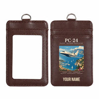 Thumbnail for Pilatus PC-24 - Poster - ID Card Holder - Dark Brown + Name