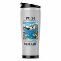 Thumbnail for Pilatus PC-24 - Poster + Name - Stainless Steel (No Holder) - Light Gray