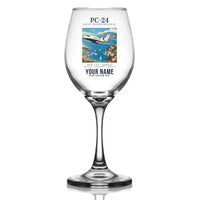 Thumbnail for Pilatus PC-24 - Poster + Name - Wine Glass