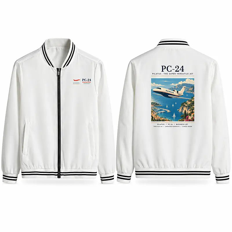 Pilatus PC-24 Stylish Jackets - Baseball Collar - Poster - White