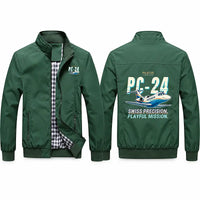 Thumbnail for Pilatus PC-24 Stylish Jackets - Stand Collar - Cartoon - Green
