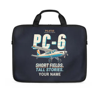 Thumbnail for Pilatus PC-6 Porter - Cartoon + Name - Laptop Bag