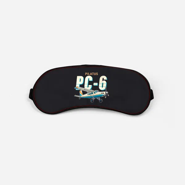 Pilatus PC-6 Porter - Cartoon - Sleep Mask - Black