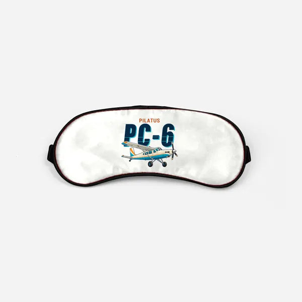 Pilatus PC-6 Porter - Cartoon - Sleep Mask - White