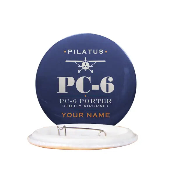 Pilatus PC-6 Porter - Heritage + Name - Pin - Navy Blue