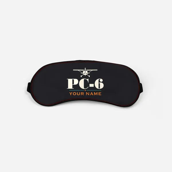 Pilatus PC-6 Porter - Heritage + Name - Sleep Mask - Black