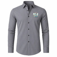 Thumbnail for Pilatus PC-6 Porter - Long Sleeve Shirt - Cartoon - Gray