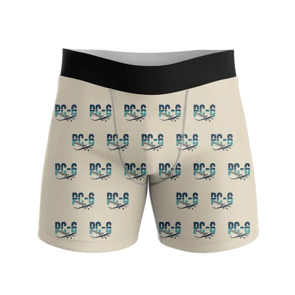 Pilatus PC-6 Porter - Men Boxers - Original Pattern - Beige