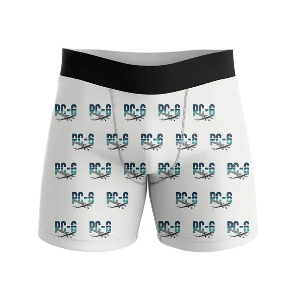 Pilatus PC-6 Porter - Men Boxers - Original Pattern - White