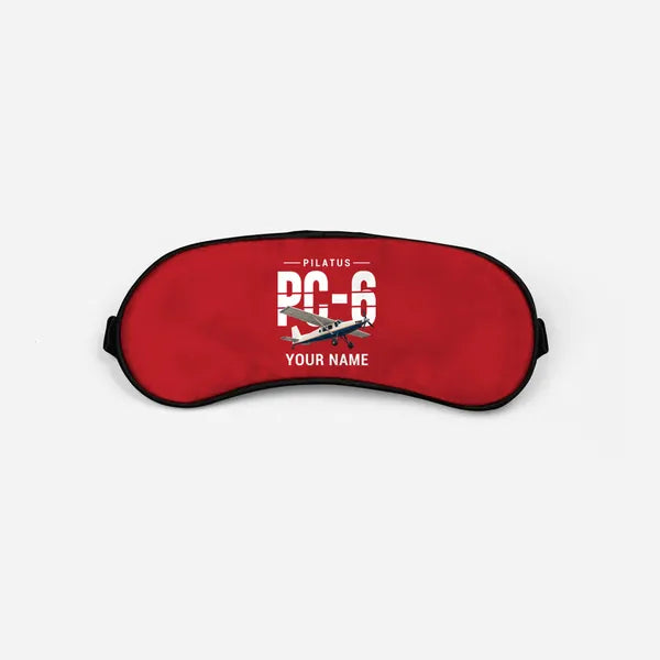 Pilatus PC-6 Porter - Original + Name - Sleep Mask - Red