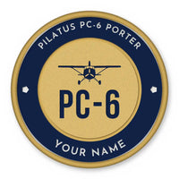 Thumbnail for Pilatus PC-6 Porter Patches - Circle + Name - Navy Gold