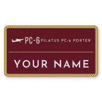 Thumbnail for Pilatus PC-6 Porter Patches - Rectangle + Name - Burgundy Cream