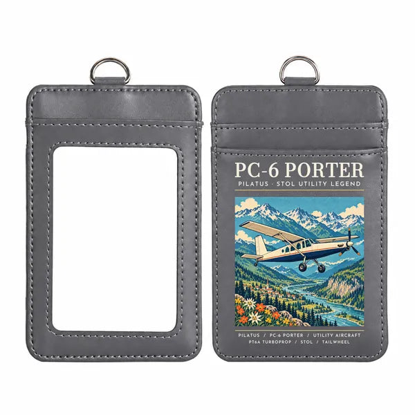 Pilatus PC-6 Porter - Poster - ID Card Holder - Gray
