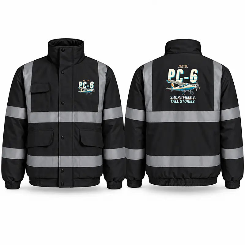 Pilatus PC-6 Porter Reflective Winter Jackets - Cartoon - Black