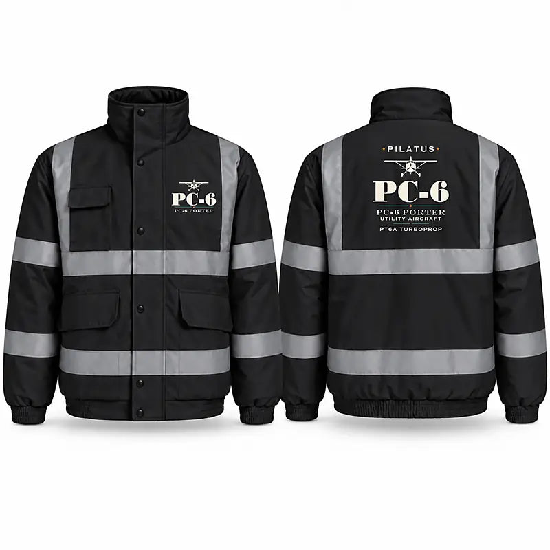 Pilatus PC-6 Porter Reflective Winter Jackets - Heritage - Black
