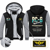 Thumbnail for Pilatus PC-6 Porter Zipped Sweatshirts - Original + Name - Black & Gray