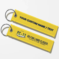 Thumbnail for Pilatus PC-12 PRO Aviator Key Chains - Yellow - Personalized