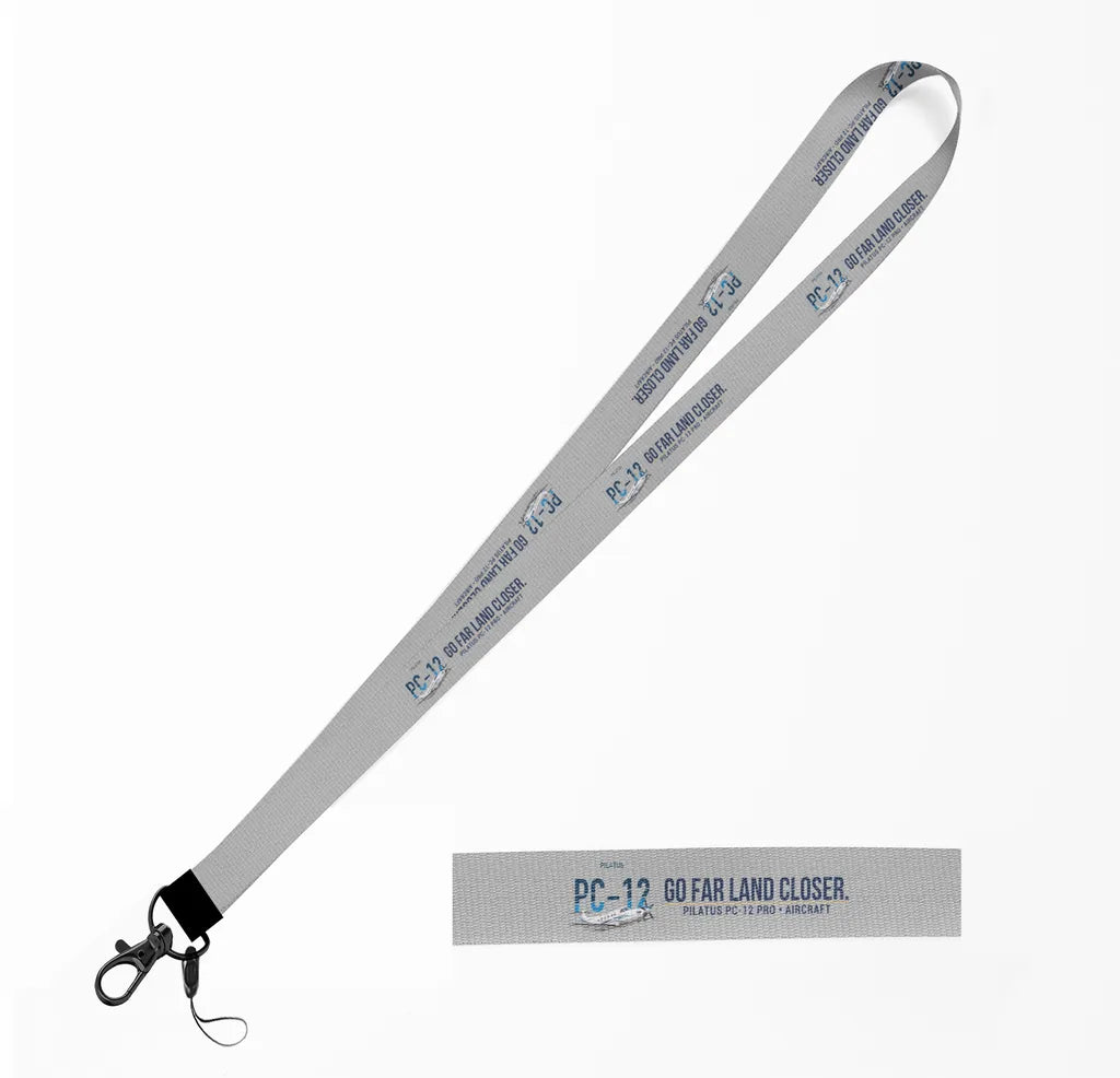 Pilatus PC-12 PRO lanyard - light gray