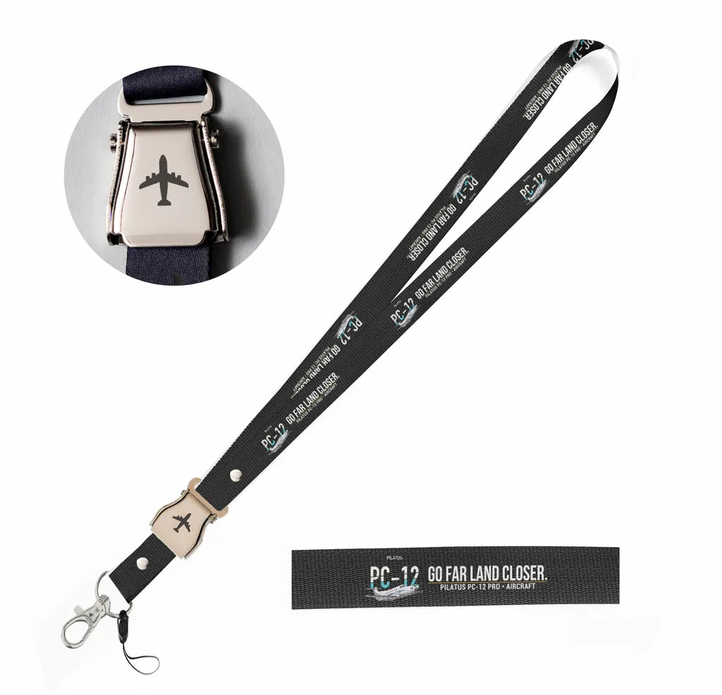 Pilatus PC-12 PRO seat belt lanyard - black