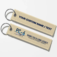 Thumbnail for Pilatus PC-6 Porter Aviator Key Chains - Beige - Personalized